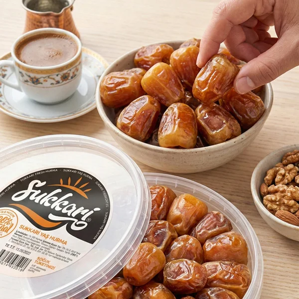 Sukkari Premium Yaş Hurma | Medine İthal, Taze ve Yumuşak Rutab Hurma